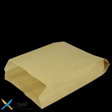 Пакет-саше паперовий із бічною складкою 220х140х50 мм, 40 г/м2, 100 шт. бурий крафт для фасування