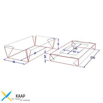 Бокс одноразовый для сладостей/суши 19,5х9,8х4,8 см. 100 шт/уп бумажный с крышкой, черная (с окошком) Midi