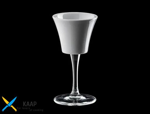 Чашка 75 мл. фарфоровая на стеклянной ножке, белая espresso Vivaldi Cafluttino, Ancap