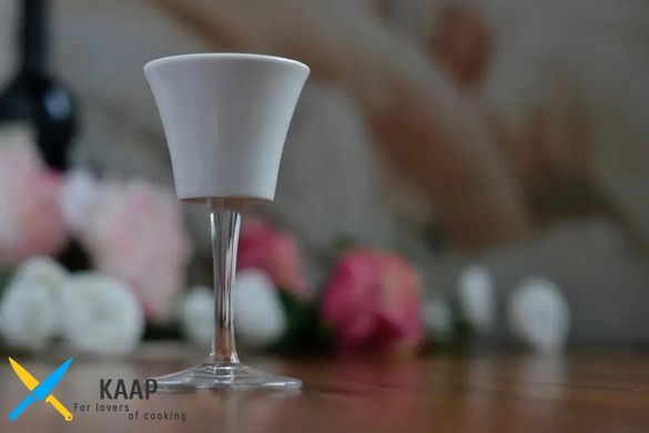 Чашка 75 мл. фарфоровая на стеклянной ножке, белая espresso Vivaldi Cafluttino, Ancap