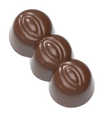 Форма для шоколада "Три орешка" 47x19x17 мм, 24 шт.x 13 gr