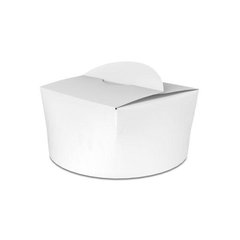 Коробка для локшини та салатів 1,2 л. (паста бокс, локшина кап) біла паперова