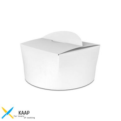 Коробка для лапши и салатов 1,2 л. (паста бокс, лапша кап) белая бумажная
