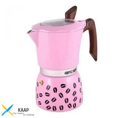 Гейзерная кофеварка розовая на 2 чашки COFFEE SHOW GAT