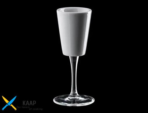 Чашка 65 мл. фарфоровая на стеклянной ножке, белая espresso Degustazione Cafluttino, Ancap