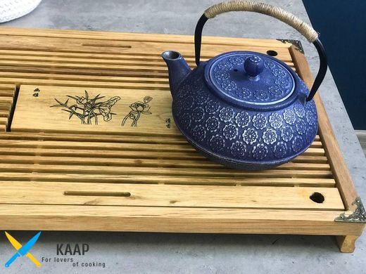 Столик-Чабань для чайної церемонії (чайний) бамбук 51х34х8 см прямокутний "Цяйї" T0524