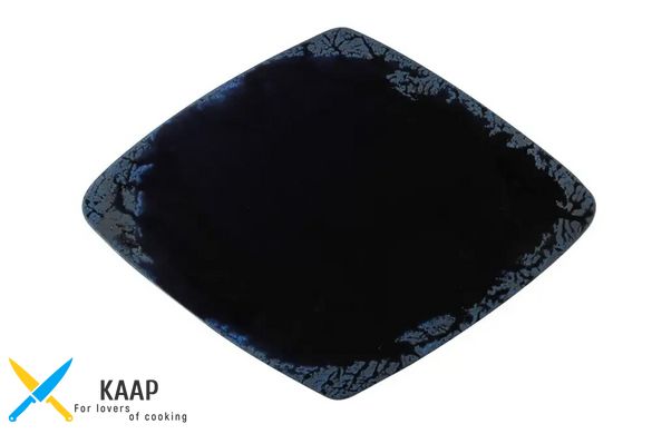Блюдо прямокутна 35х26 см. порцелянова, чорна з синім Root Blue Alumilite, Porland