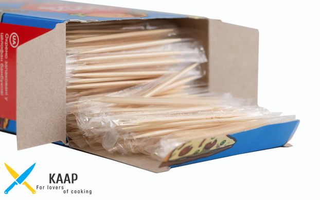 Зубочистки бамбуковые в индивидуальной целлофановой упаковке 1000 шт.