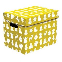 Ящик для зберігання картонний ONE, Різдво 34х25х26 см, золотий