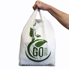 Пакет для покупок Біо "Майка" 410х500 мм до 6 кг Еко пакети кукурудзяний крохмаль | Білий 200 шт уп 26 мікрон