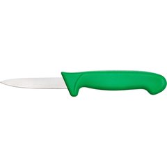Кухонный нож для чистки овощей 9 см. Stalgast с зеленой пластиковой ручкой (283092)