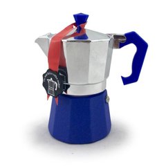 Гейзерная кофеварка синяя на 3 чашки LEDYORO COLOR GAT