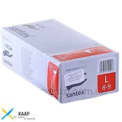 Перчатки одноразовые латекс SANTEX 100 шт размер L