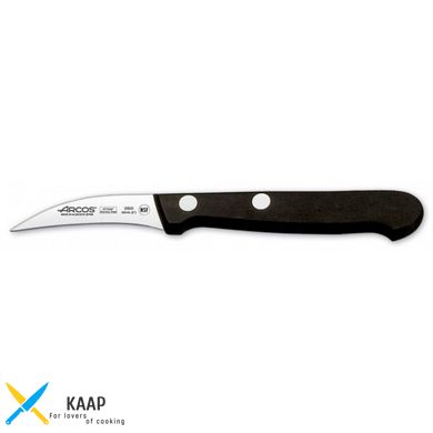 Нож кухонный для чистки изогнутый 6 см. Universal, Arcos с черной пластиковой ручкой (280004)