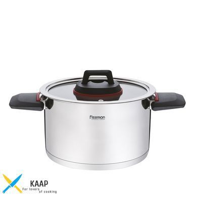 Каструля з нержавіючої сталі без покриття 3,5 л, Fissman з кришкою
