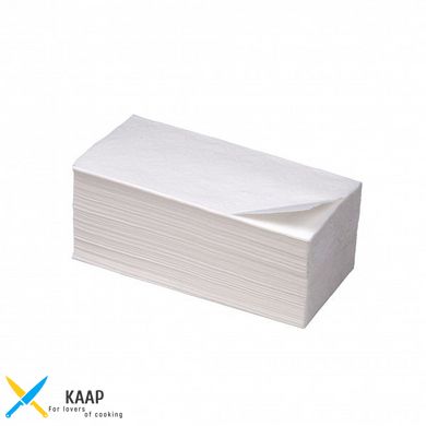 Полотенце бумажное белое 2 слоя 23х21 см целлюлоза ZZ 150 листов/уп