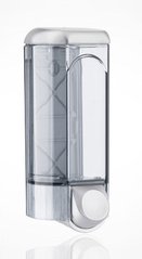 Дозатор жидкого мыла 0,8 л, сатиновый/прозрачный, пластик. 562satin