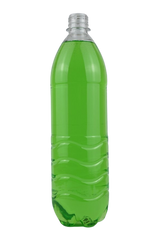 Бутылка ПЭТ "Волна" 1 литр пластиковая, одноразовая (крышка отдельно)
