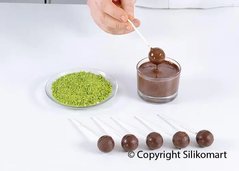 Набор силиконовых форм "Шарик на палочке" Silikomart (2 шт. для пирожного с крышкой и подставкой, d