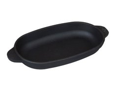 Сковорода Brizoll чугунная овальная 18х10х2.5 см. черная с ручками (H1810)