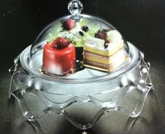 Підставка для торта з кришкою акрил 39.5х39.5х24.5 см
