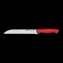 Кухонный нож для хлеба зубчатый 17,5 см, Duo с красной пластиковой ручкой (44574)