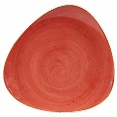 Тарелка трехугольная 26,5 см. керамическая, красная Stonecast Berry Red, Churchill (SBRSTR101)