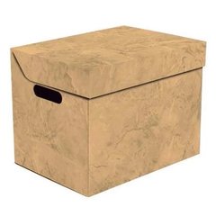 Ящик для зберігання картонний ONE, оранжевий мармур 34х25х26см