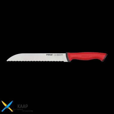 Кухонний ніж для хліба зубчастий 17,5 см, Duo з червоною пластиковою ручкою (44574)