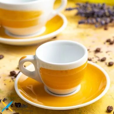 Чашка espresso 75 мл Yellow stroke B "Verona Millecolori Hand Painted Brush stroke B Yellow wi 35114