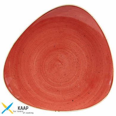 Тарілка трикутна 26,5 см. керамічна, червона Stonecast Berry Red, Churchill (SBRSTR101)