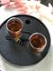 Столик для чайной церемонии (чайный) керамический (на вид как чугунный) 21,5х5 см "Чай" черный T0512