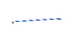 Трубочки паперові 20 см 50 шт. d = 6 см білі синя смужка в індивідуальному паперовому пакованні 25153