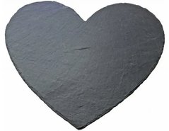 Блюдо фигурное-сердце 24х19,5 см. сланцевое, черное