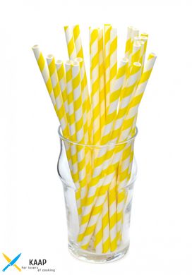 Трубочка для коктейлю паперова, діагональ 8 кольорів 6×200 мм