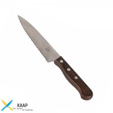 Нож кухонный поварской зубчатый 15 см. CAPCO с деревянной ручкой