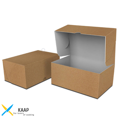 Коробка одноразовая для десертов 18х12х8 см. 50 шт/уп бумажная крафт разборная