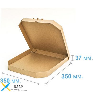 Коробка для піци 350х350х37 мм, бура картонна (паперова)