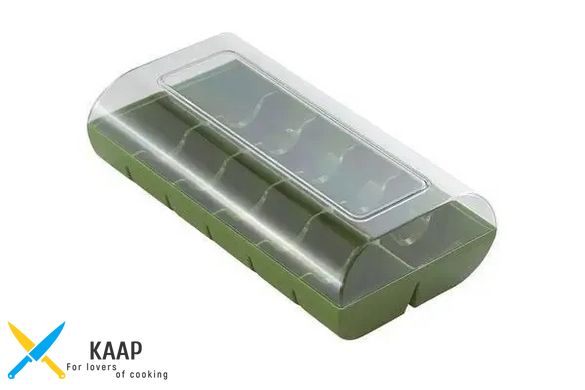 Коробка для 12 макарун 48 шт/ящ пластикова, зелений/прозора Silikomart