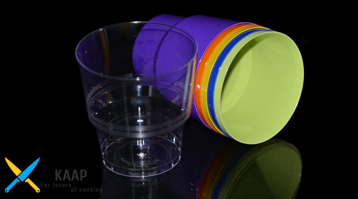 Склянка одноразова 200 мл 50 шт склоподібна прозора (На замовлення різні кольори)