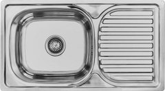 Мийка для кухні прямокутна 0,8 мм, нержавіюча сталь, 760х420х180 декор (в комплекті сифон) Lemax LE-5004DE