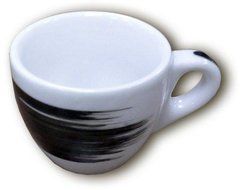 Чашка 75 мл. порцелянова, біла з чорною смужкою "B" espresso Verona Millecolori, Ancap