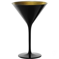 Келих для мартини 240 мл., 17х11,6 см. кришталь-без свинцевий глянсовий-чорний/золотий Olympic