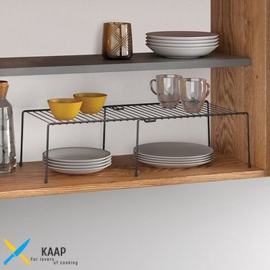 Полка раздвижная METALTEX 33/57х24х15 см черное покрытие Touch-Therm ADAPTO LAVA (361300)
