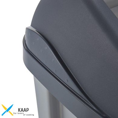 Відро для сміття 50 л. з поворотною кришкою, пластиковий, сріблястий SWING BIN, Keeper