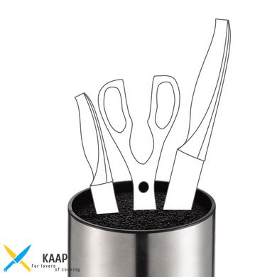 Підставка для кухонних ножів 11x22 см (пластикова соломка в сталевому корпусі)