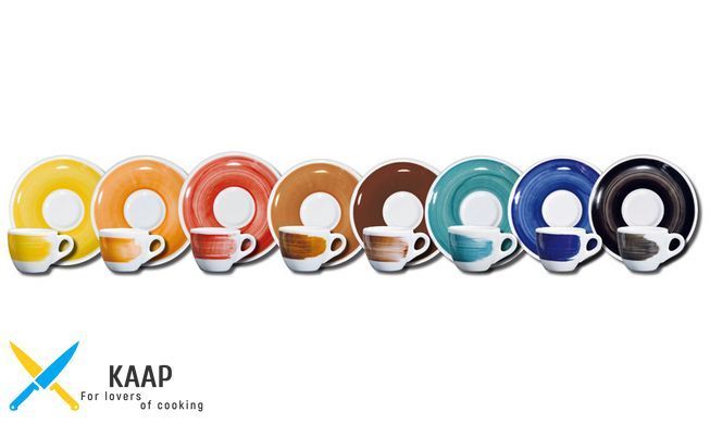 Чашка 75 мл. порцелянова, біла з чорною смужкою "B" espresso Verona Millecolori, Ancap