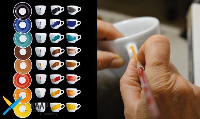 Чашка 75 мл. порцелянова, біла з чорною смужкою "B" espresso Verona Millecolori, Ancap