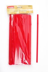 Трубочка пластикова із вигином червоного кольору L 280 мм (уп 50 шт)