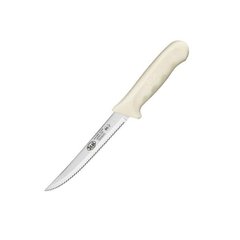 Нож обвалочный с фигурным лезвием STAL, пластиковая ручка, цвет белый, 13 см